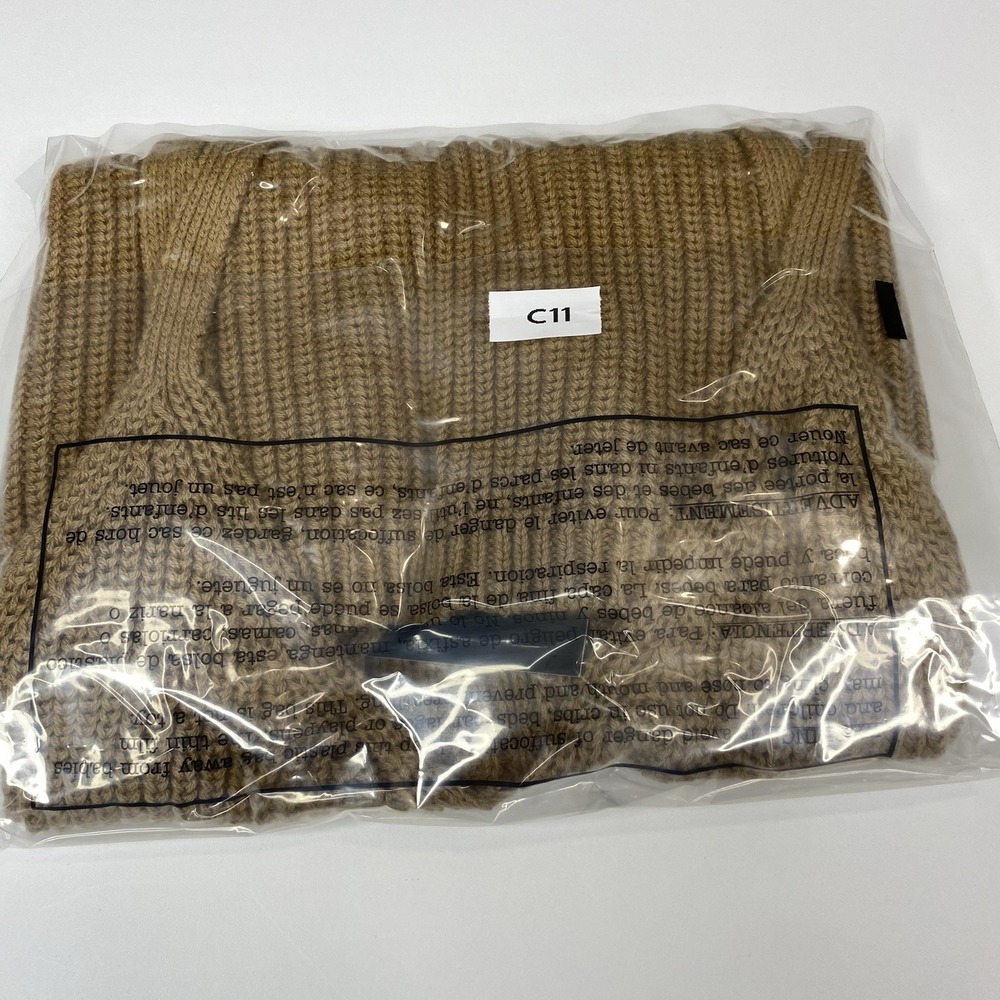 Frye Cable Knit Tan Tank Top Women's Size M V Neck Adjustable Strap - Picture 11 of 11